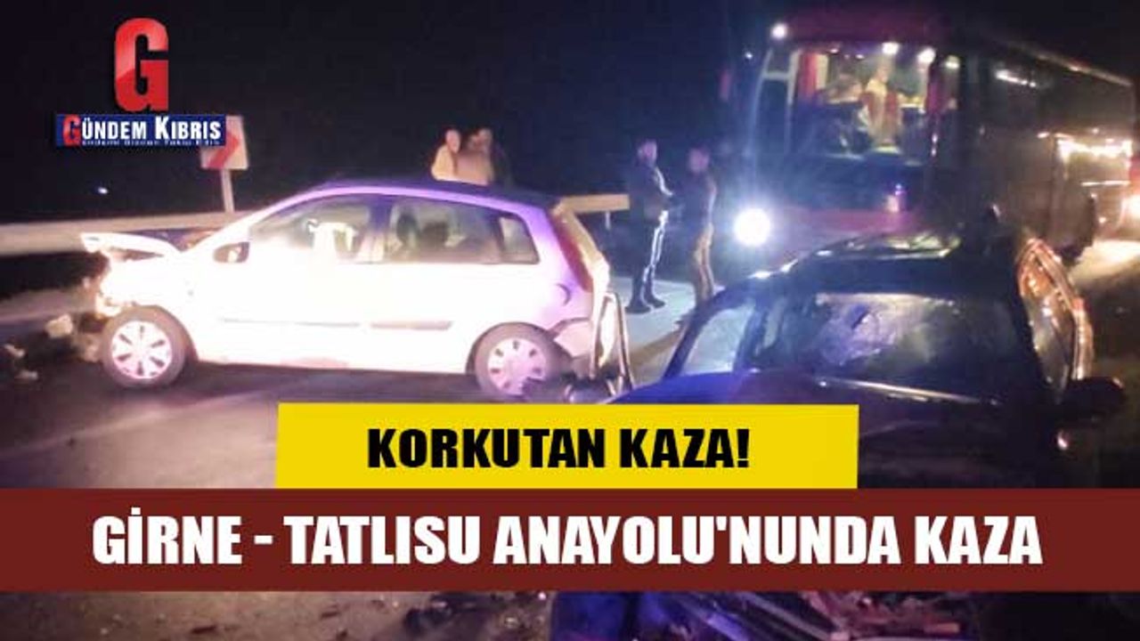 Girne - Tatlısu Anayolu'nunda korkutan kaza!