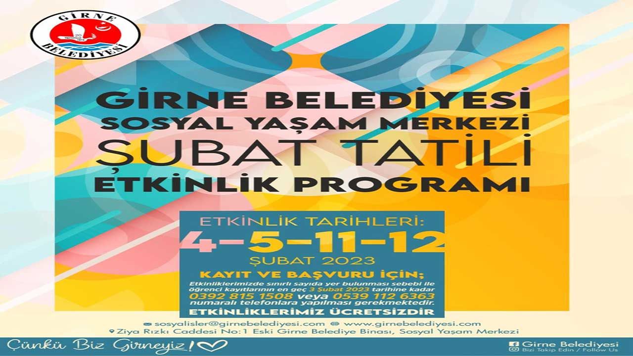 Girne Belediyesinden şubat tatilinde ücretsiz kurs