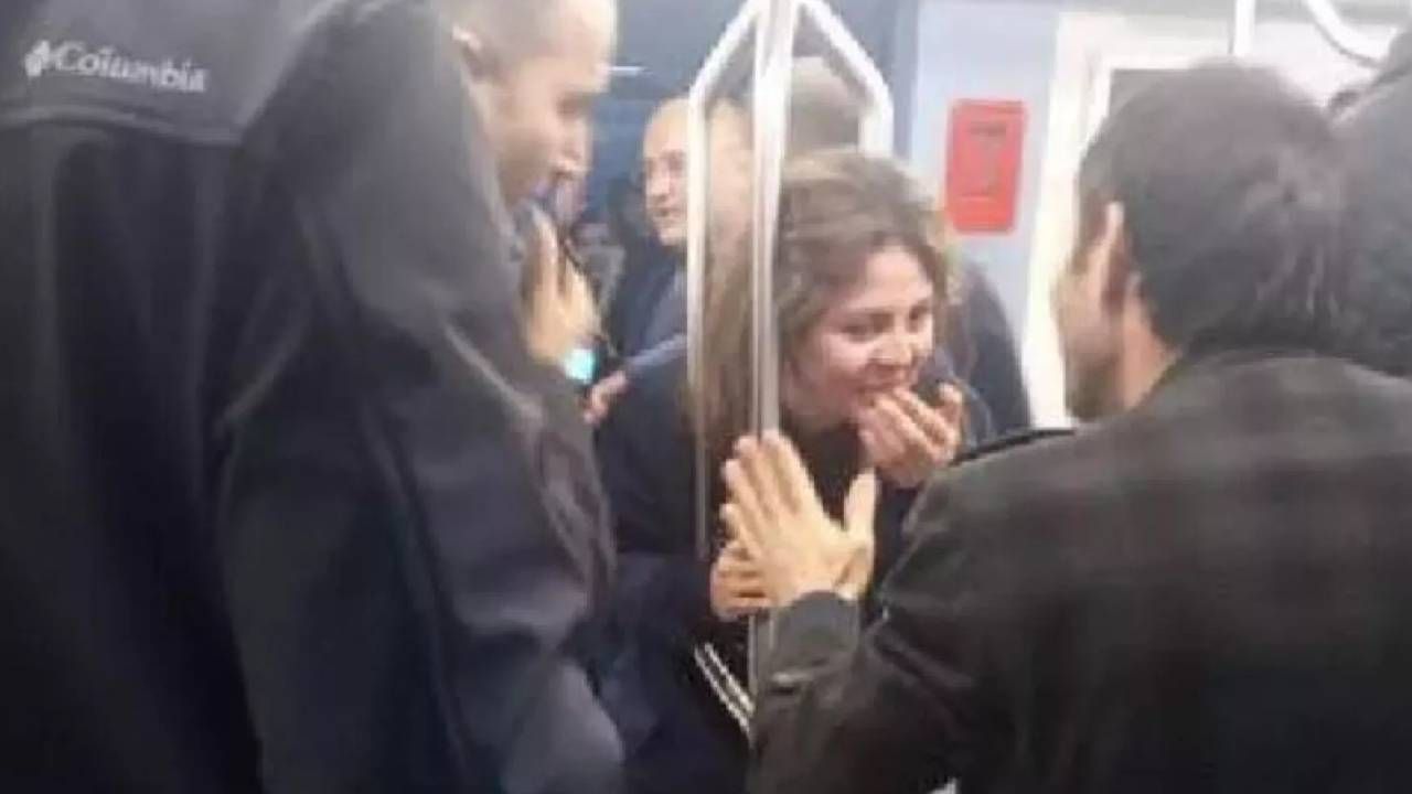 Ankara’da metronun tutunma direklerine kafası sıkışan kadını itfaiye kurtardı