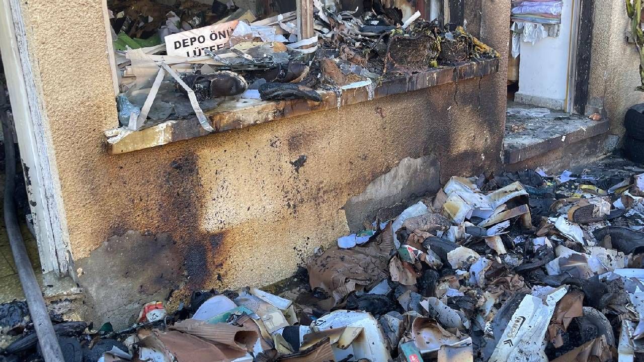Göçmenköy’de depoda çıkan yangın zarara neden oldu