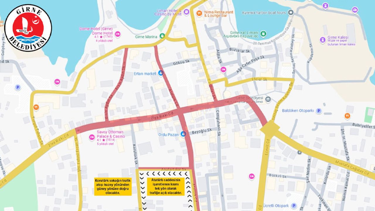 Girne Çarşı Şenliği nedeniyle bazı yollar geçici süreyle trafiğe kapatılacak