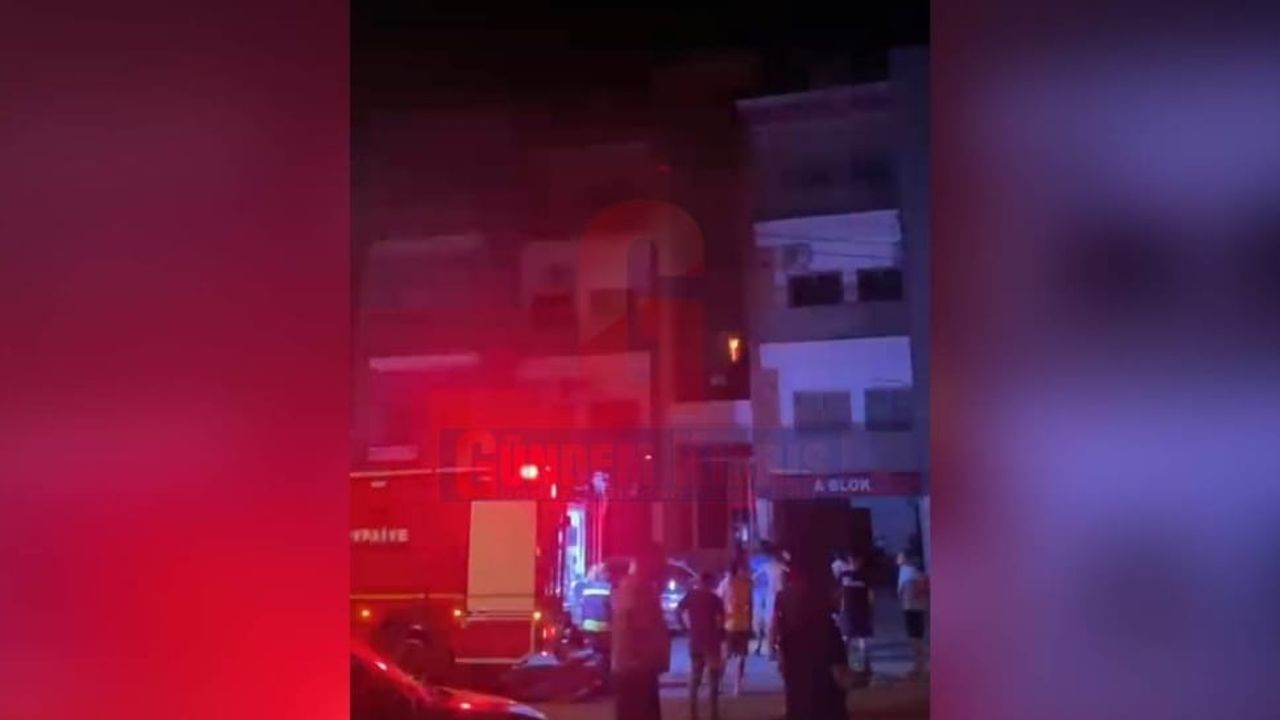 Gönyeli'de apartmanda yangın çıktı, 7 kişi mahsur kaldı!