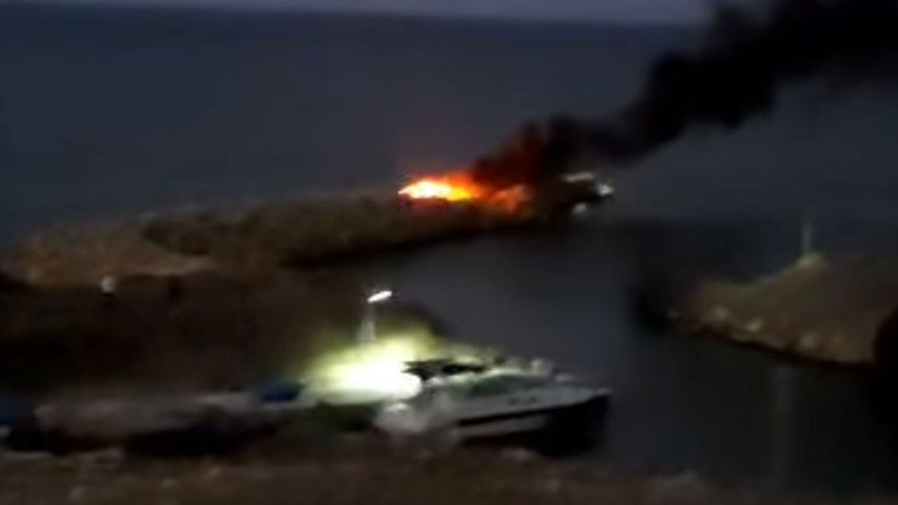 Girne'de araç, Yeşilırmak'ta tekne yandı!