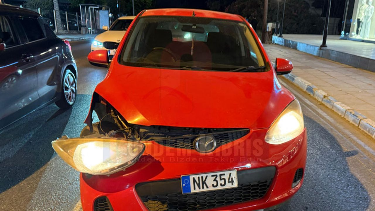 Girne'de alkollü sürücü kazaya neden oldu...