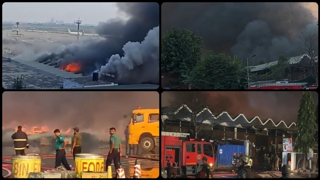 Bangladeş'in başkenti Dakka'daki uluslararası havalimanında yangın çıktı