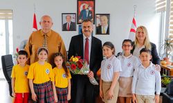 Öğrenciler, Gazimağusa Belediye Başkanı Uluçay’ı ziyaret etti