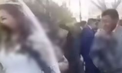 Eski eş düğün bastı, bir kova dışkı fırlattı...
