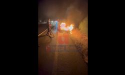 Gazimağusa-Lefkoşa ana yolunda seyir halindeki araçta yangın