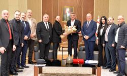 Erhürman, 15 Kasım Üniversitesi Rektörü ve beraberindeki heyeti kabul etti