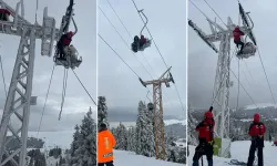 Uludağ'da telesiyej arızası: Onlarca tatilci havada mahsur kaldı