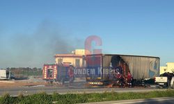 Lefkoşa–Gazimağusa anayolunda tır yangını