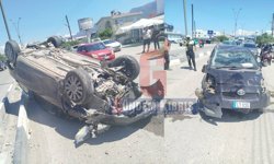 Girne'de kaza... Şans eseri yaralanan yok