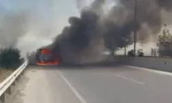 Elektrik aksamları kısa devre yaptı: Araç ve yaklaşık 2 dönüm kuru ot kül oldu