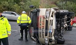 Lefkoşa-Girne anayolunda otobüs devrildi: İki kişi yaralandı