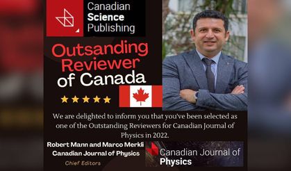 Kanada’dan Kıbrıslı Fizik profesörüne “Outstanding Reviewer of Canada” ödülü