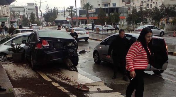 Lefkoşa’da Mehmet Akif Caddesi üzerinde kaza