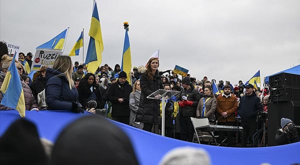 ABD'de Rusya-Ukrayna savaşının 1. yılı dolayısıyla gösteriler yapıldı