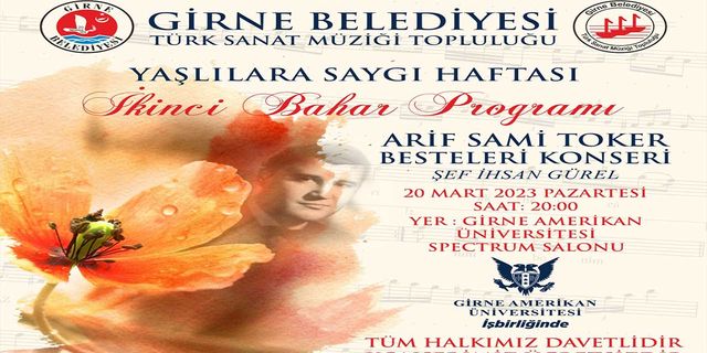 Girne Belediyesi Yaşlılar Haftası nedeniyle bu akşam konser düzenliyor