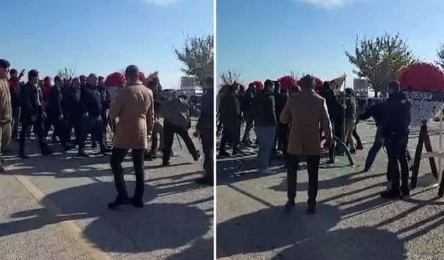 Malatya’daki şehit cenazesinde CHP'ye tepki! Çelengi parçaladılar…