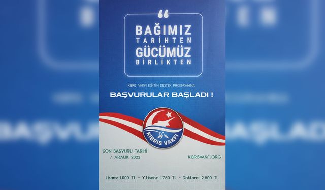 Kıbrıs Vakfı Eğitim Destek Programı’nı açıkladı...