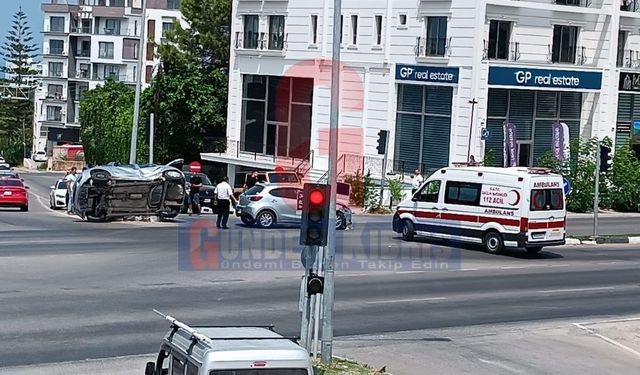 Girne-Alsancak Çevre Yolu'nda kaza: 1'i çocuk, 2 yaralı