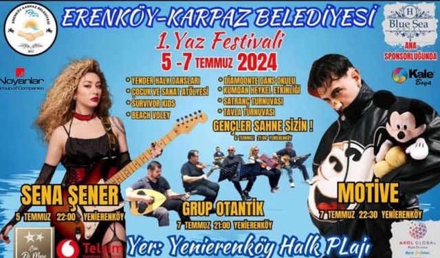 Yenierenköy Halk Plajı’nda 1. Yaz Festivali düzenlenecek