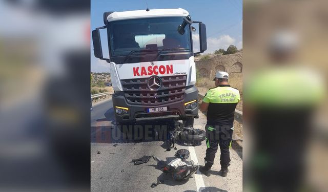 Girne-Tatlısu Anayolu'nda kaza... Motosiklet sürücüsü yaralandı!