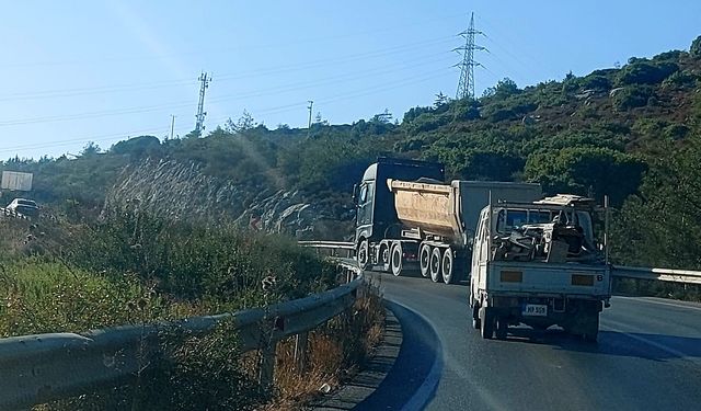 Dağ yolunda tehlikeli araç kullanan sürücüye para ve puan cezası