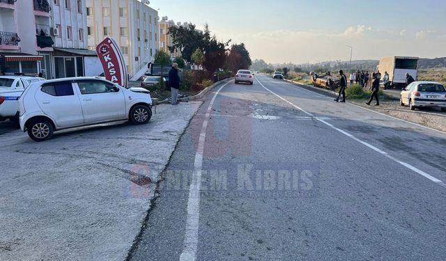 Gönyeli - Boğazköy Anayolunda korkutan kaza...