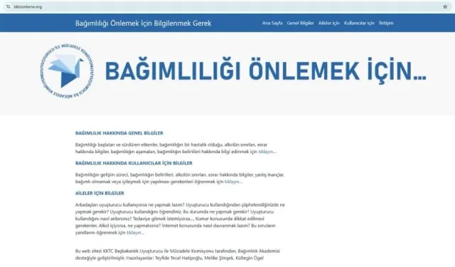 Uyuşturucu ile mücadele için bilgilendirme sitesi açıldı