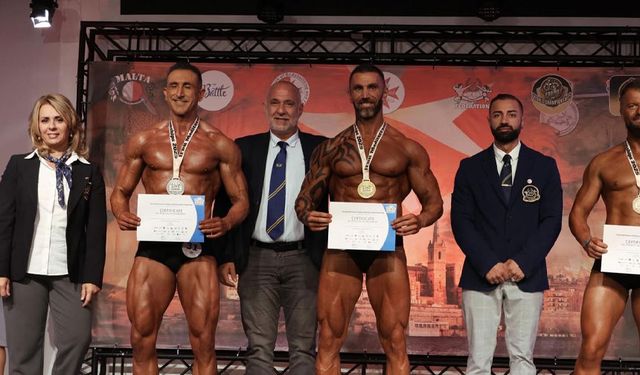 Tarık Mustafa’dan Malta’da İFBB Akdeniz Şampiyonası’nda çifte şampiyonluk