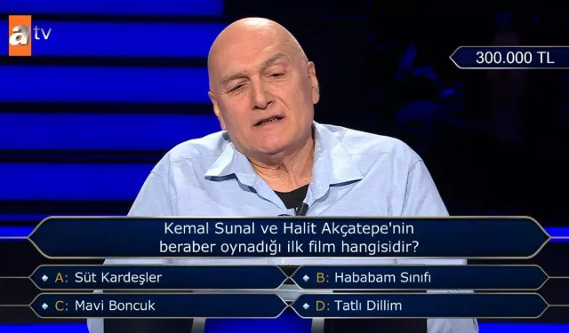 300 bin lira değerindeki soruda Kemal Sunal çıktı