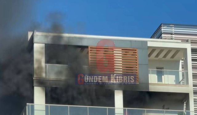 Girne'de apartman dairesinde yangın: Tamamen söndürüldü
