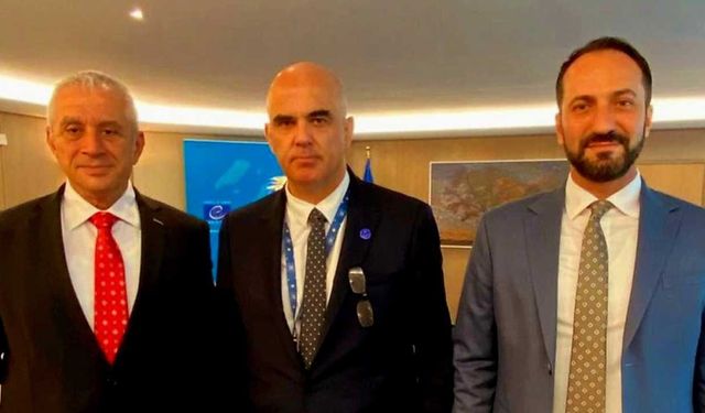 Taçoy ve Candan, Avrupa Konseyi Genel Sekreteri Alain Berset ile bir araya geldi