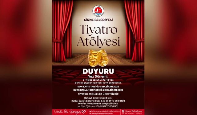 Girne Belediyesi, Tiyatro Atölyesi için kayıtların başladığını duyurdu