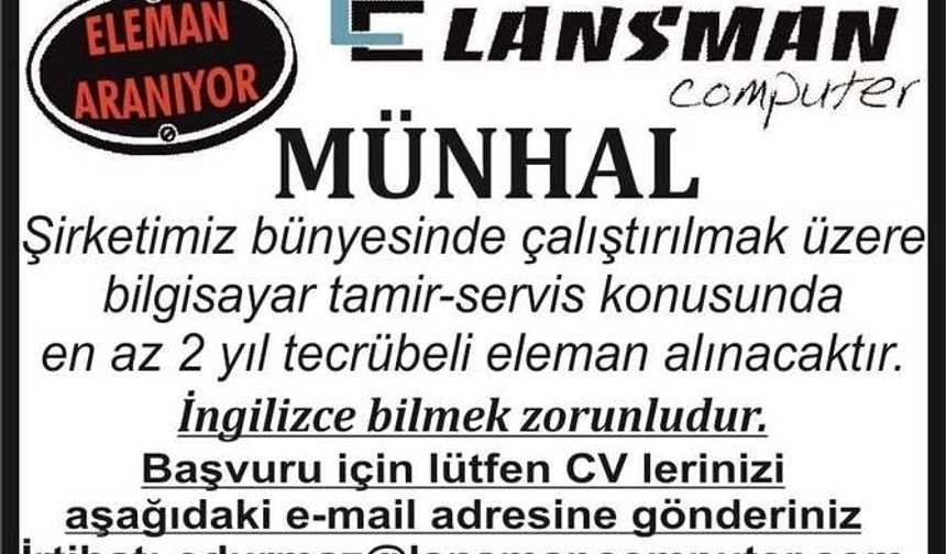 İş İlanları 24 Kasım Pazartesi