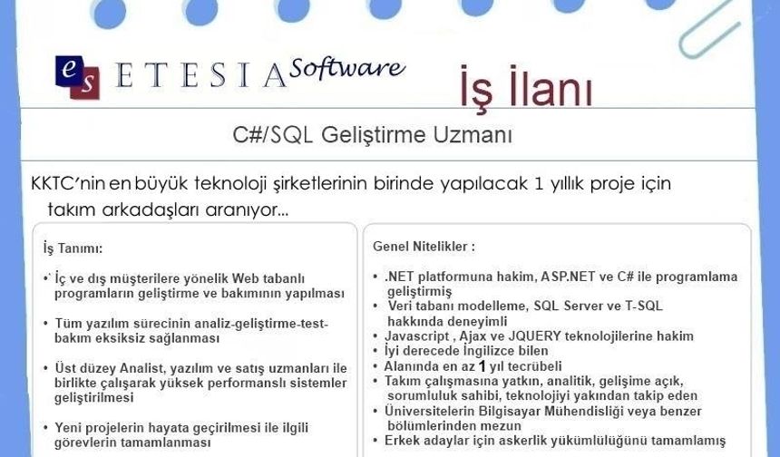 İş İlanları 16 Mart Pazartesi