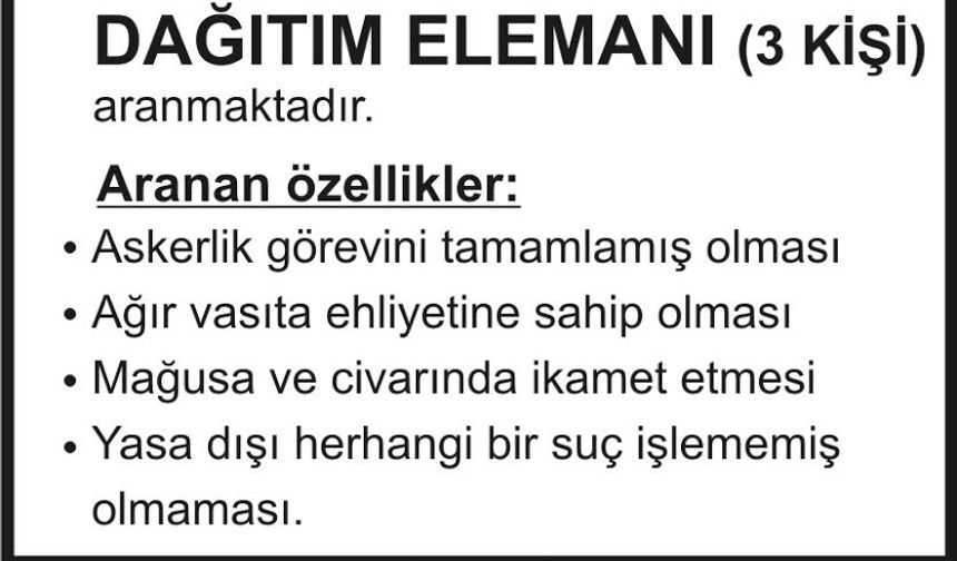 İş İlanları 9 Ekim Cuma