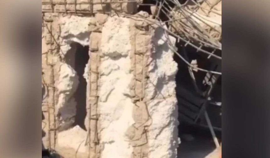 Pes dedirten görüntü... Yarısı beton, yarısı köpük!