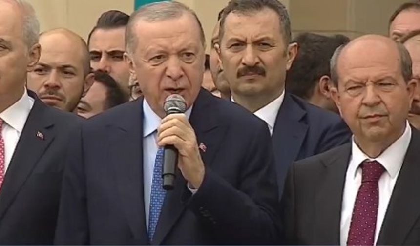 Erdoğan: Cumhuriyet yerleşkesi Kıbrıs Türk halkının kararlığının sembolüdür