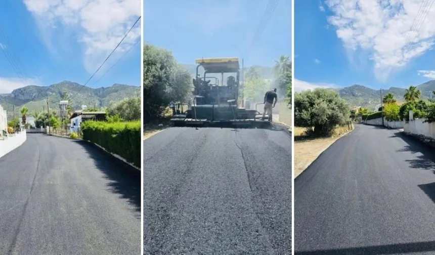 Girne Belediyesi’nin yol yenileme çalışmaları devam ediyor