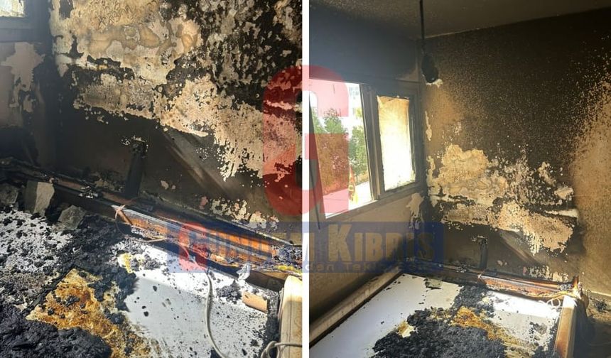 Açık unutulan fön makinesi yangına neden oldu!