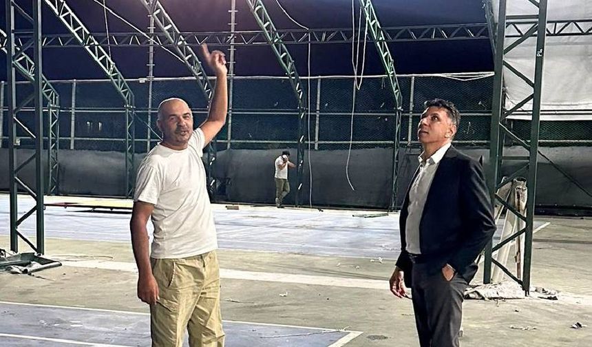 Gönyeli Tenis Kulübü'nde çalışmalar gece gündüz sürüyor