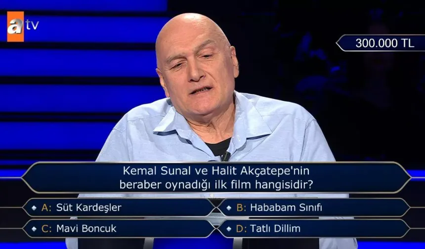 300 bin lira değerindeki soruda Kemal Sunal çıktı