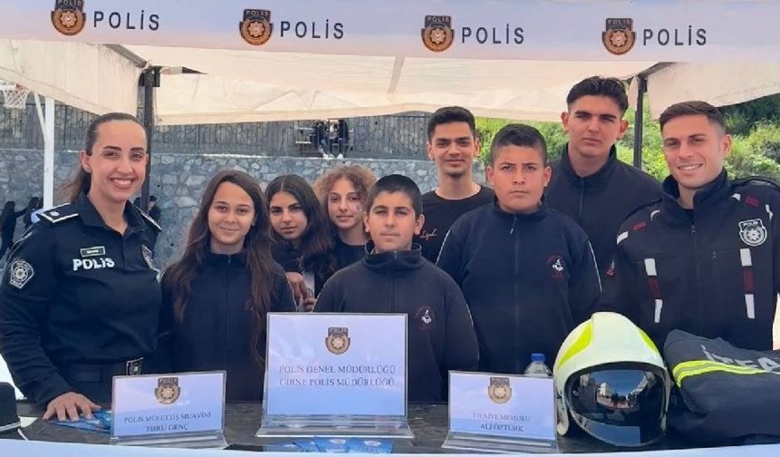 Lapta'daki kariyer gününde polis ve itfaiye meslekleri tanıtıldı