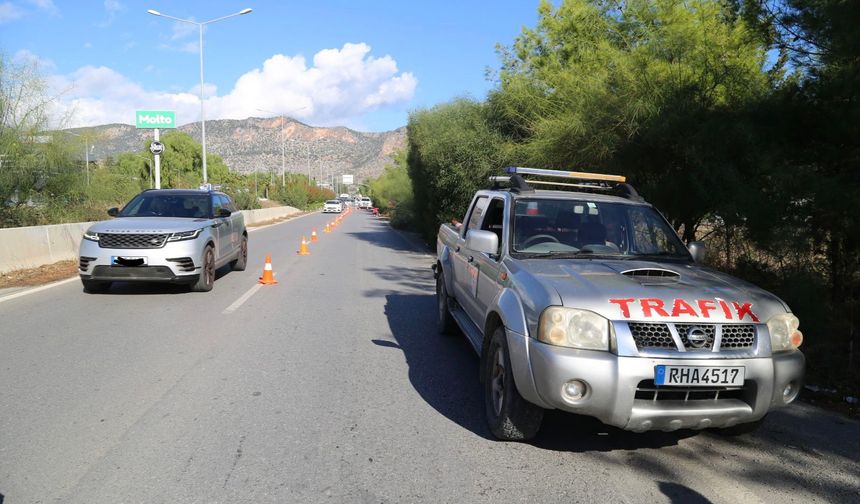 Lefkoşa-Girne anayolu üzerindeki ağaçlar budanıyor