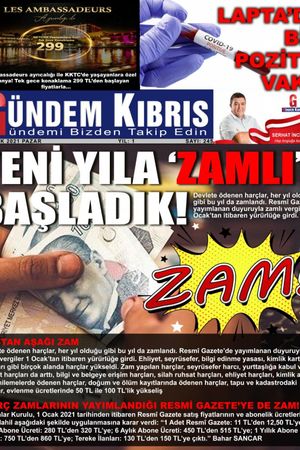 Gündem Kıbrıs Gazetesi - Kıbrıs Haber - 03.01.2021 Manşeti