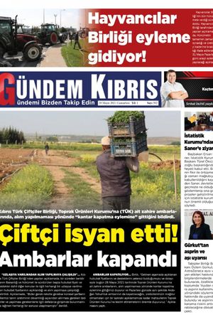 Gündem Kıbrıs Gazetesi - Kıbrıs Haber - 29.05.2021 Manşeti