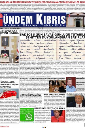 Gündem Kıbrıs Gazetesi - Kıbrıs Haber - 22.07.2020 Manşeti
