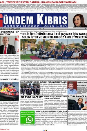 Gündem Kıbrıs Gazetesi - Kıbrıs Haber - 01.07.2020 Manşeti